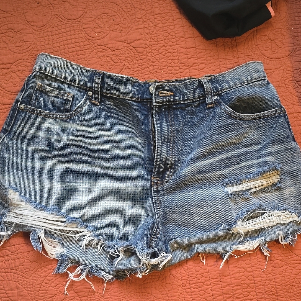 NOBO Blue Distressed Jean Shorts